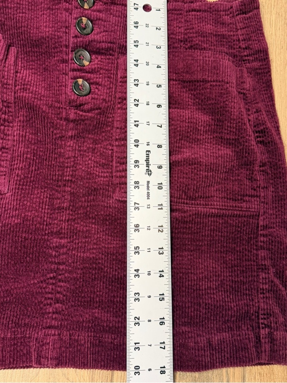 Altar’d State A Beautiful Soul Burgundy Corduroy Button Front Mini Skirt - Picture 7 of 9